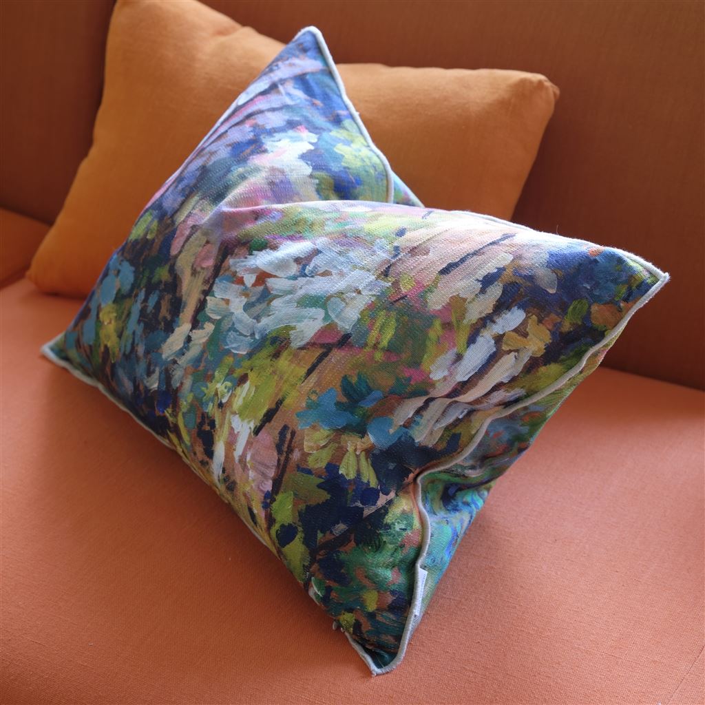 Foret Impressionniste Cushion By Designers Guild In Forest Green